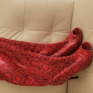 Knee High lace up and side zipper boots